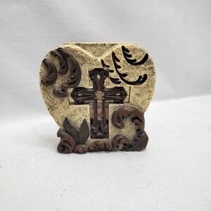 Ornate Cross Within Heart Votive Candle Holder ♡ Religious ♡ Faith ♡ Decor